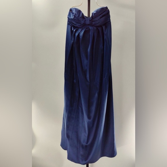 Lulus Memorable Entrance Dark Blue Strapless Satin Maxi Dress XL NWT - Picture 5 of 7